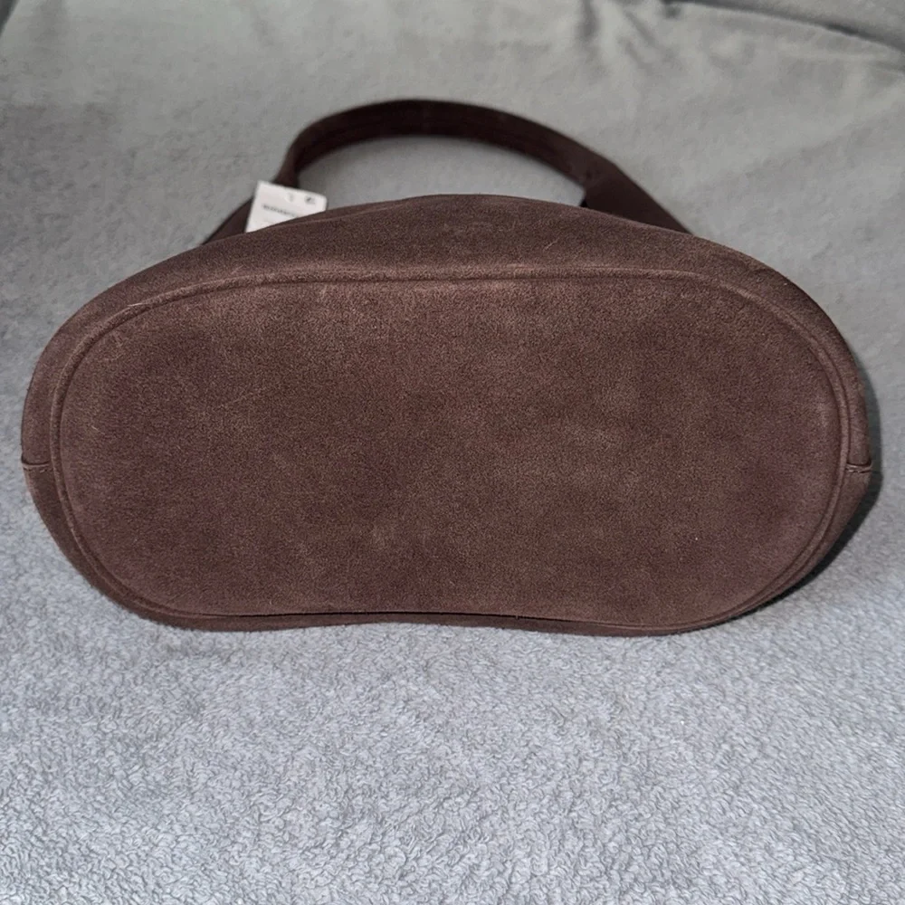 SIMKHAI Khai Suede Hobo Shoulder Bag in Cacao - Picture 8 of 17